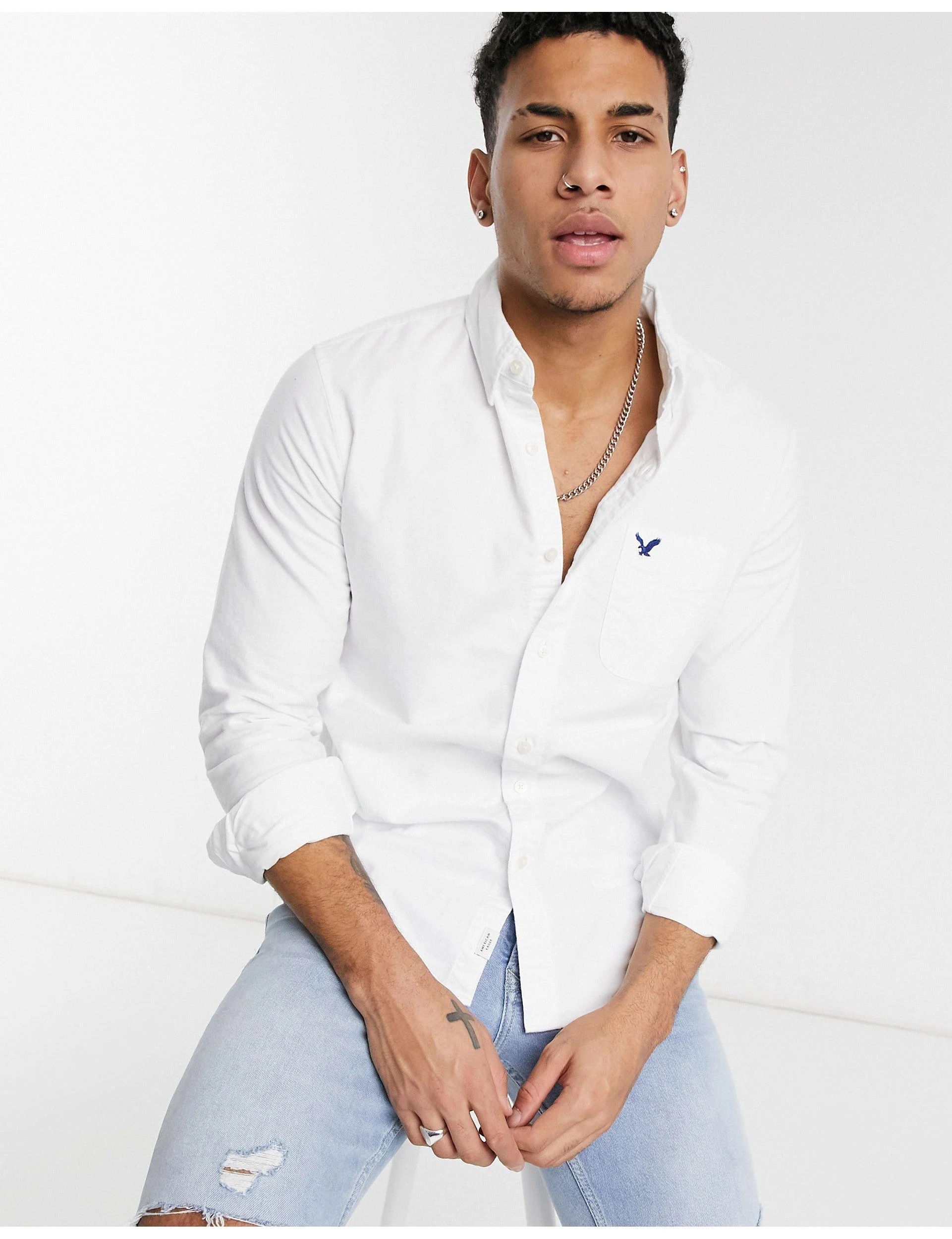 قميص أبيض سادة Slim Fit