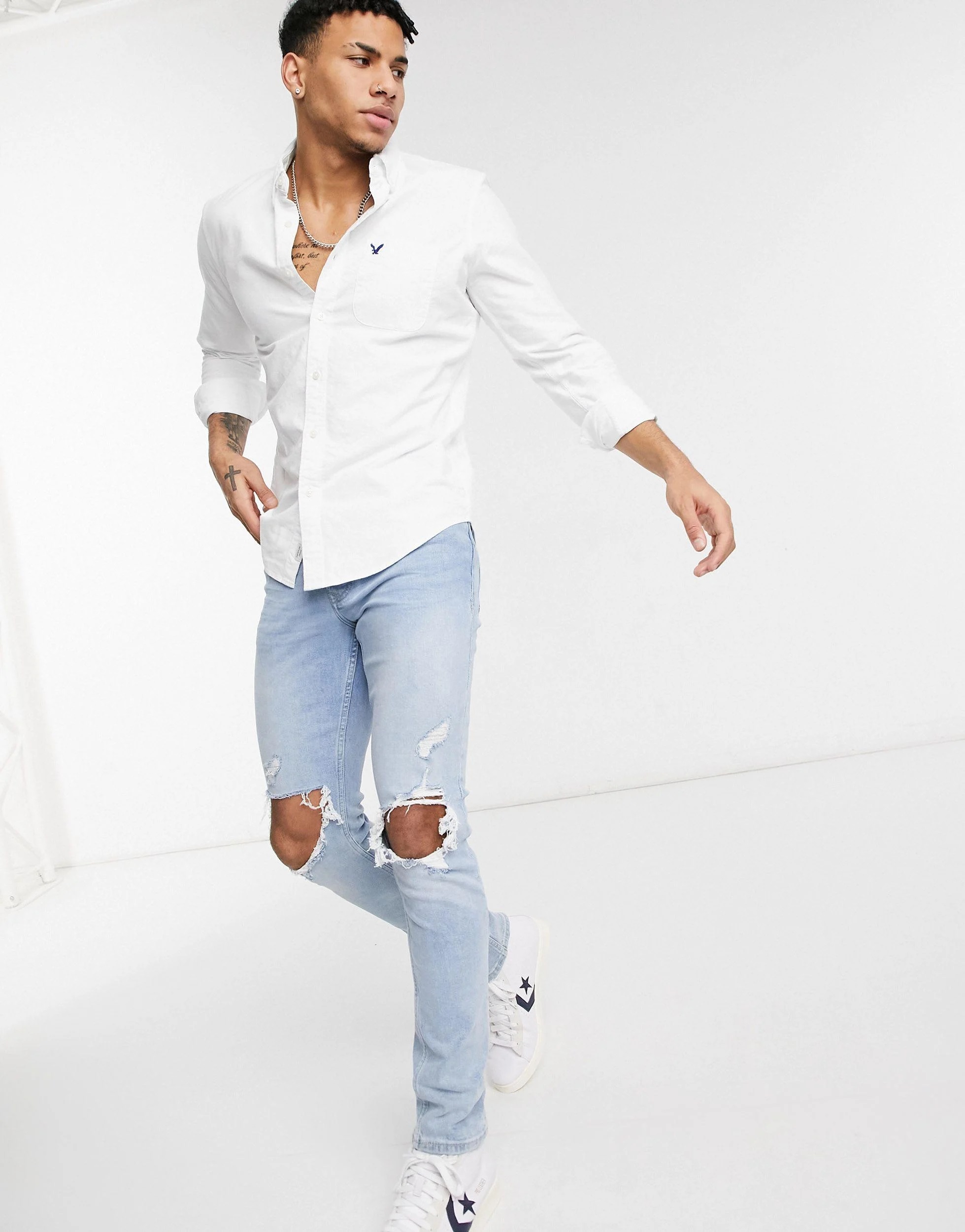 قميص أبيض سادة Slim Fit - الصورة 2